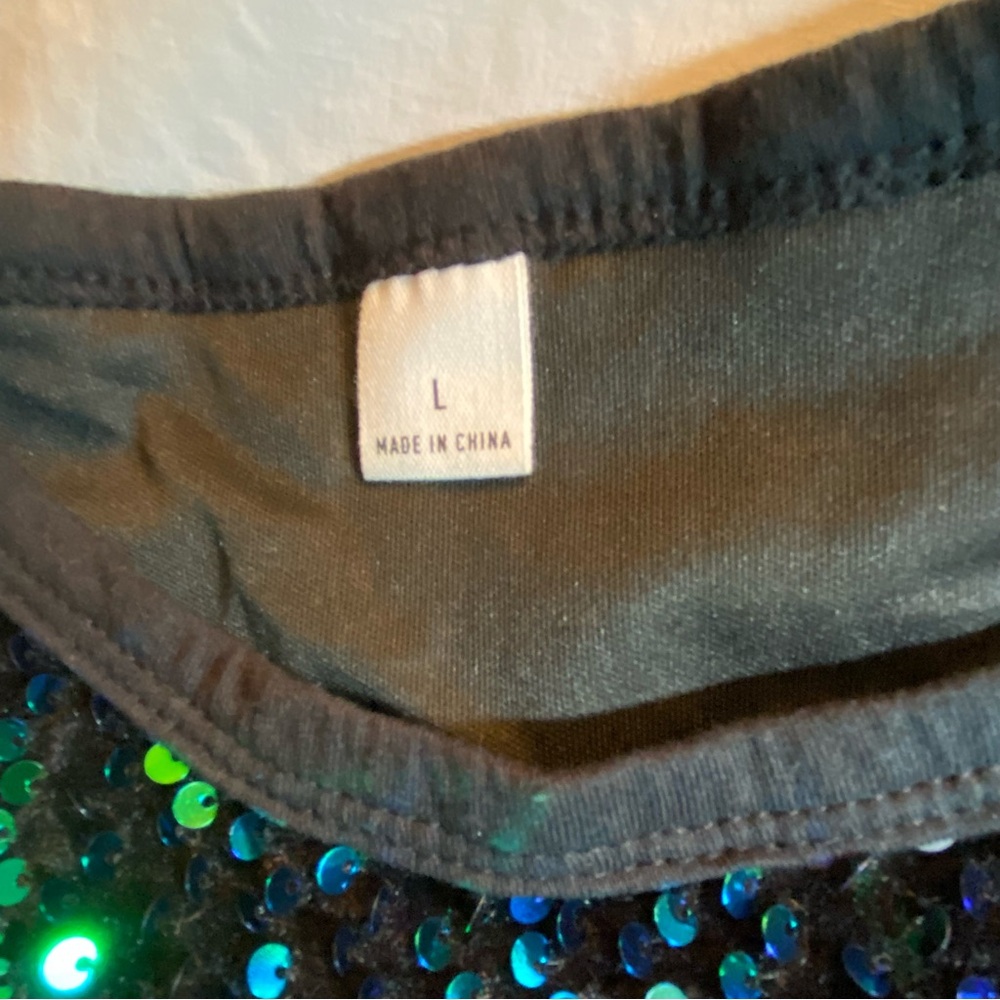 DONATED 🛑Sparkle tank top. Peacock sequins (green/blue), L, NWOT. - Picture 6 of 9